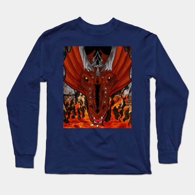 Dragon Fire Long Sleeve T-Shirt by lytebound